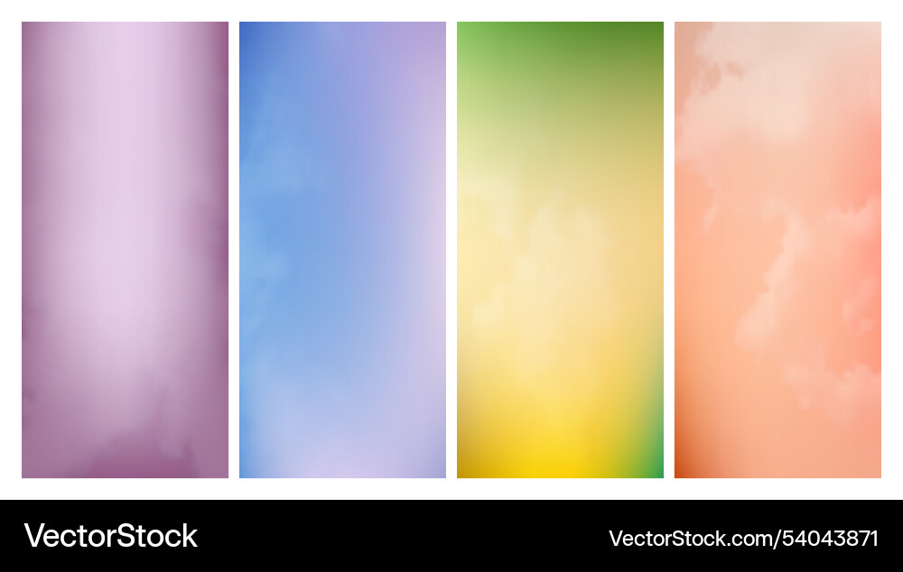 Modern colorful gradient background with clouds vector image