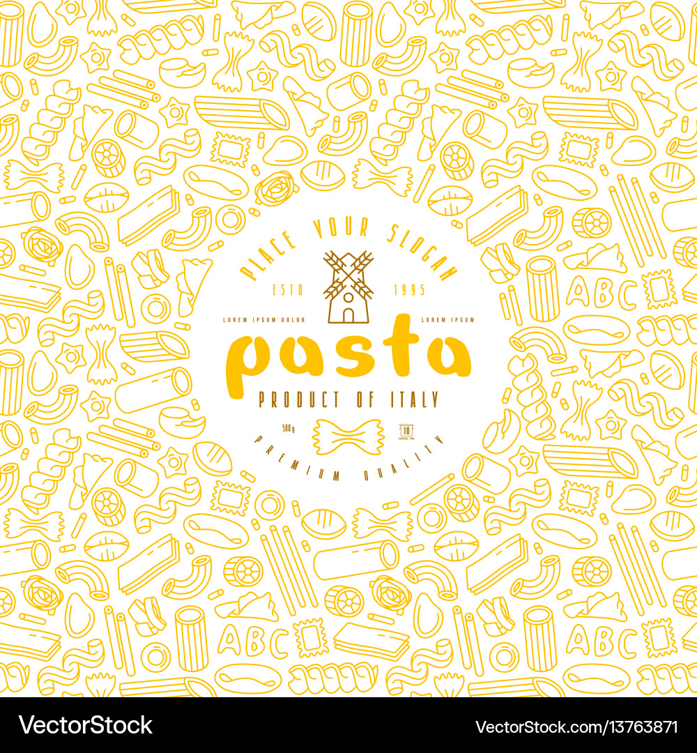 Pasta label and frame with pattern Pasta label and frame with pattern vector image