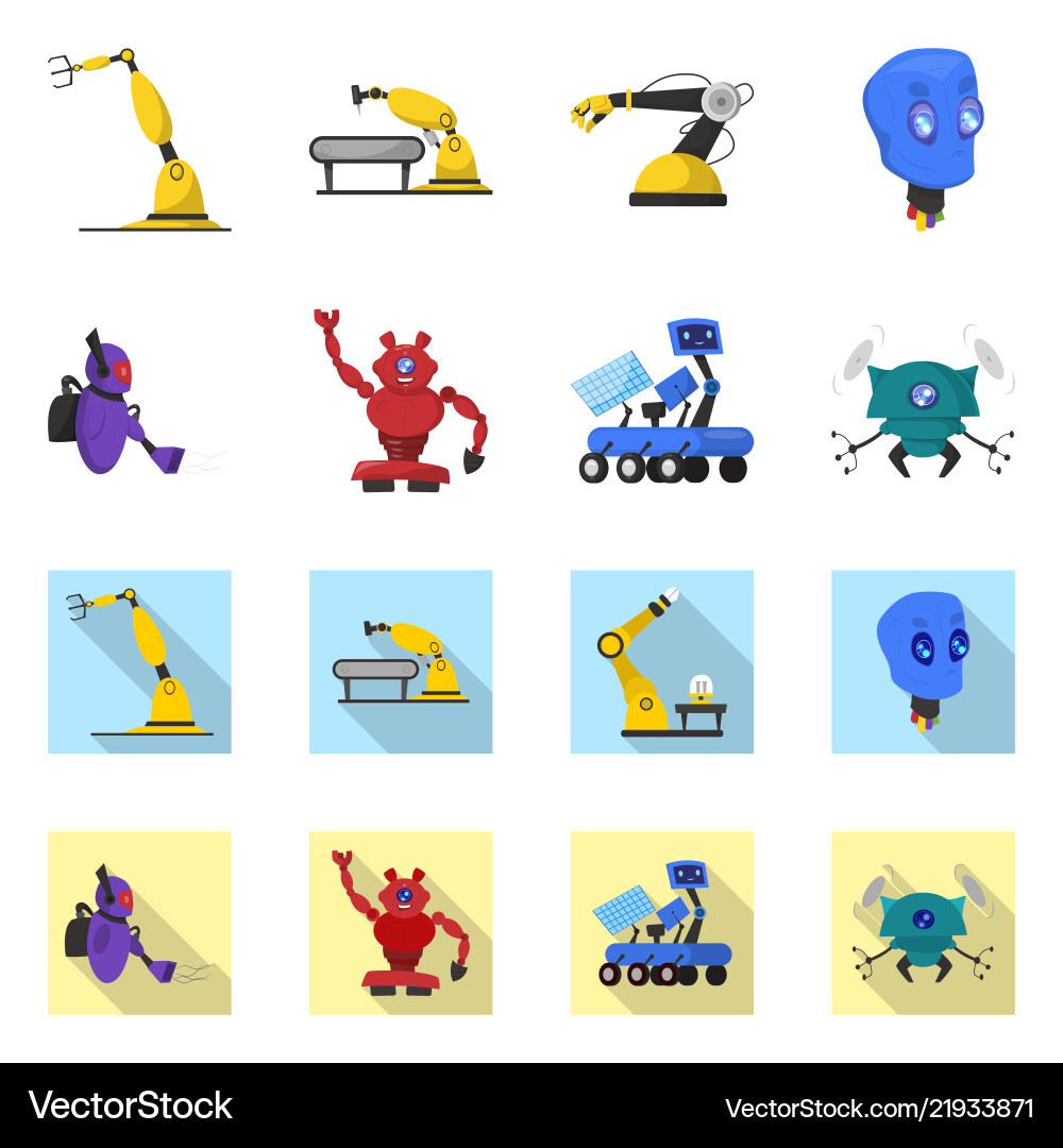 Robot and factory sign set Robot and factory sign set vector image