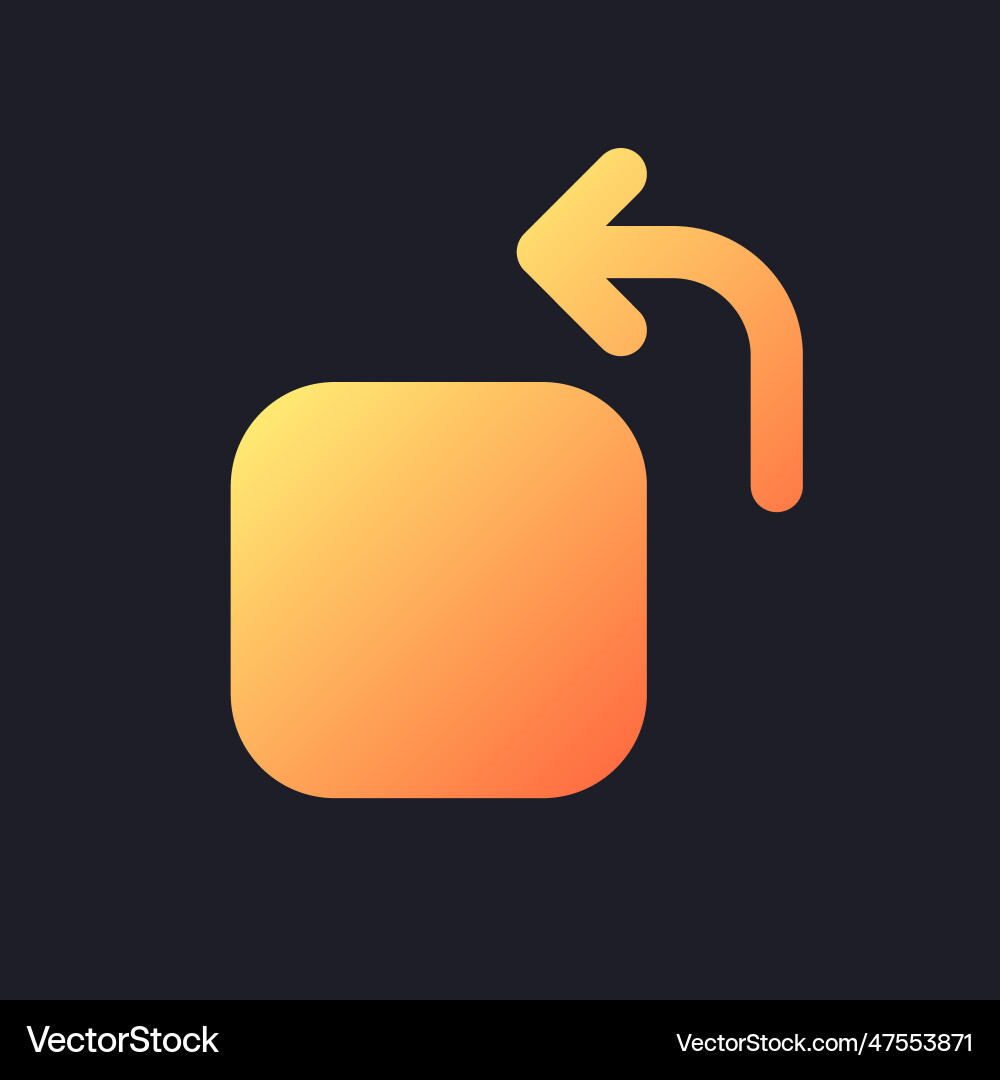Rotate orange solid gradient ui icon for dark Rotate orange solid gradient ui icon for dark vector image