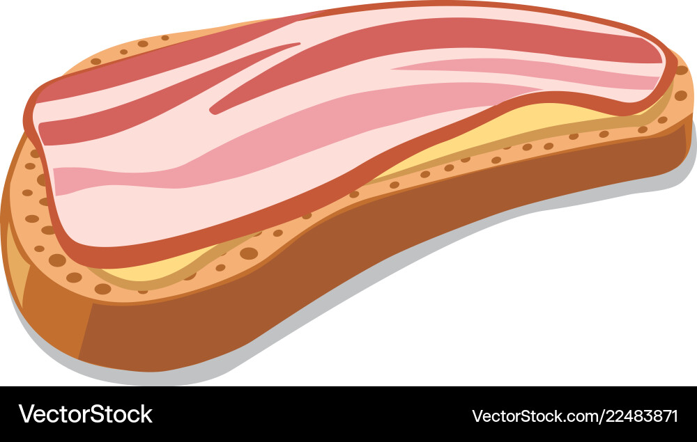 Sandwich with bacon and butter Vector Image