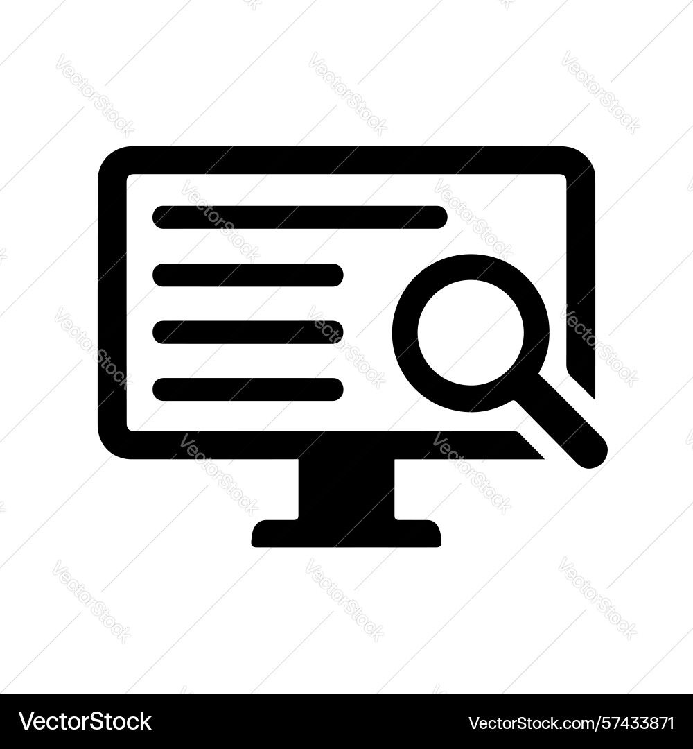 Search interface displayed on a computer Search interface displayed on a computer vector image