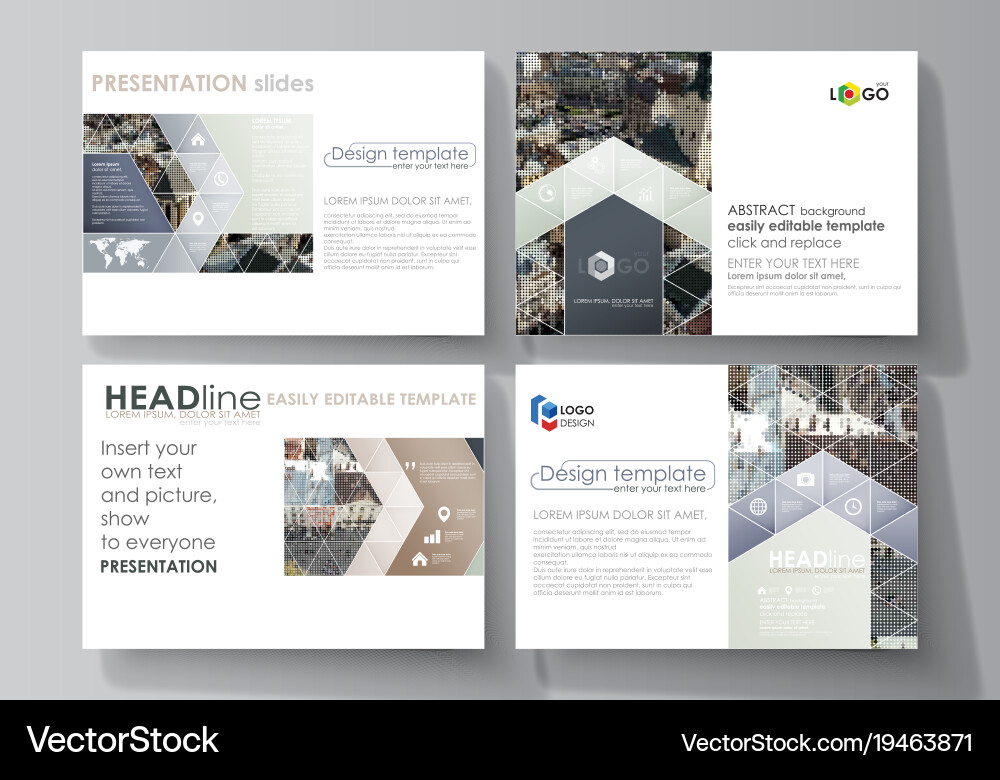 Set of business templates for presentation slides Vector Image