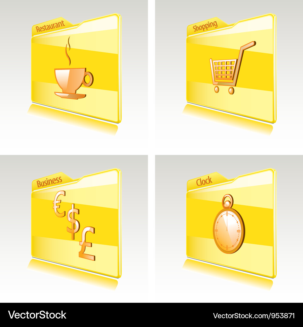 Set of folders Vector Image