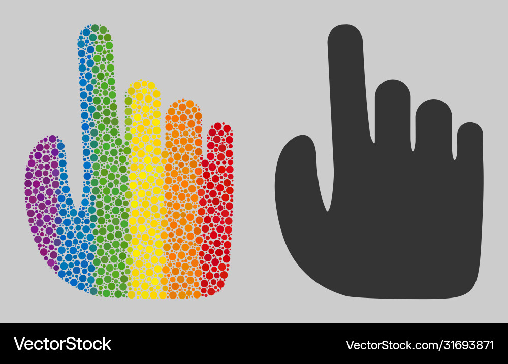 Spectrum index finger composition icon circles Spectrum index finger composition icon circles vector image