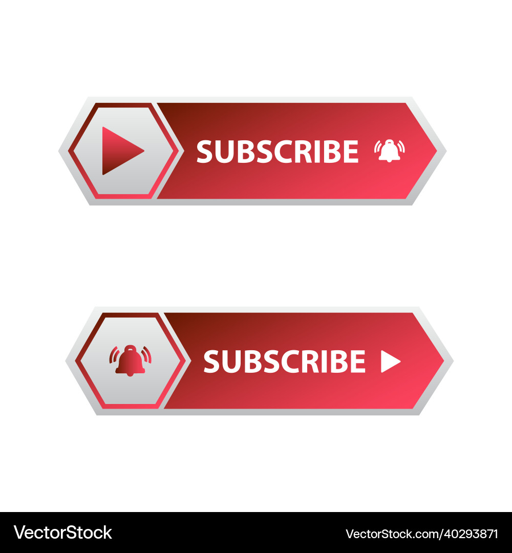 Stylish Red Subscribe Button vector image