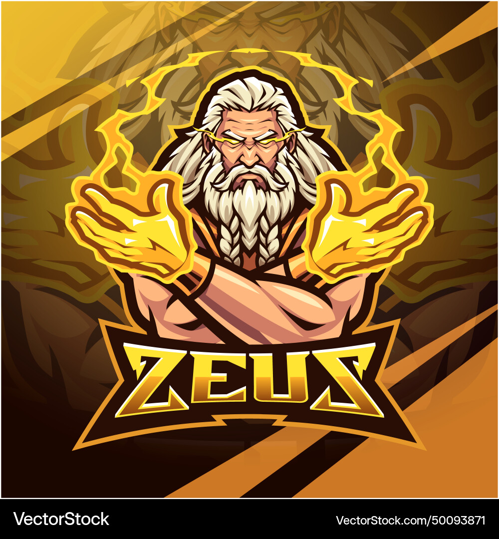 Zeus esport mascot logo design Zeus esport mascot logo design vektorbild