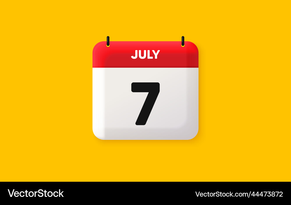 7th day of the month icon event schedule date vector image