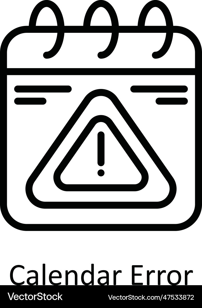 Calendar error outline icon design illust Vector Image