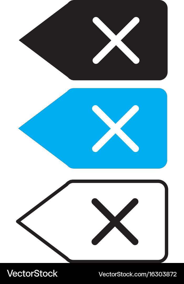 Delete backspace key icon on white background vector image