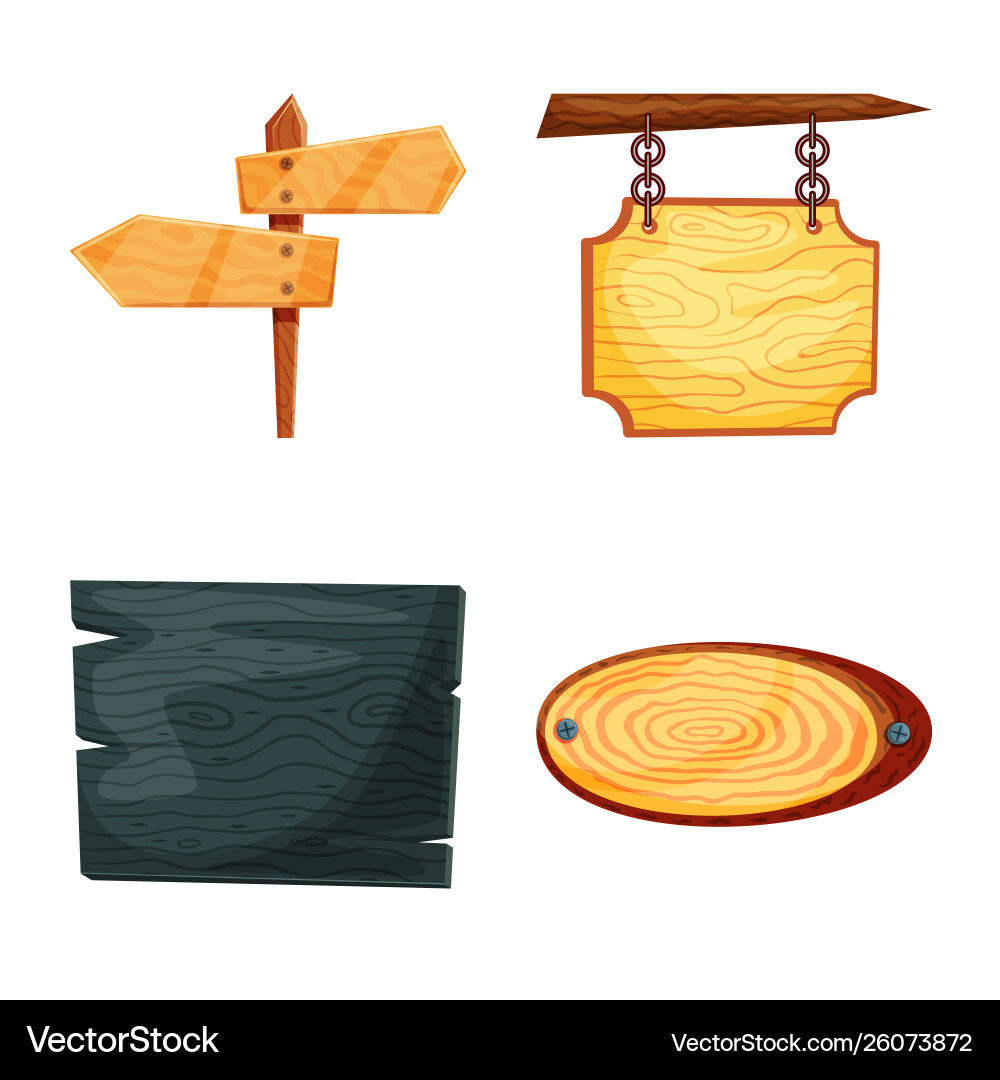 Design Schild und Holzschild-Set Design Schild und Holzschild-Set Vektorbild