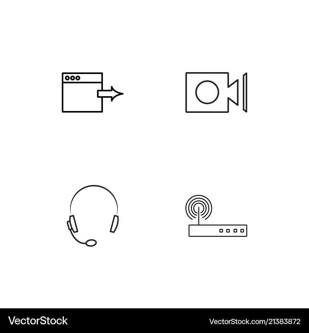 Electrical devices linear icons set simple vector image