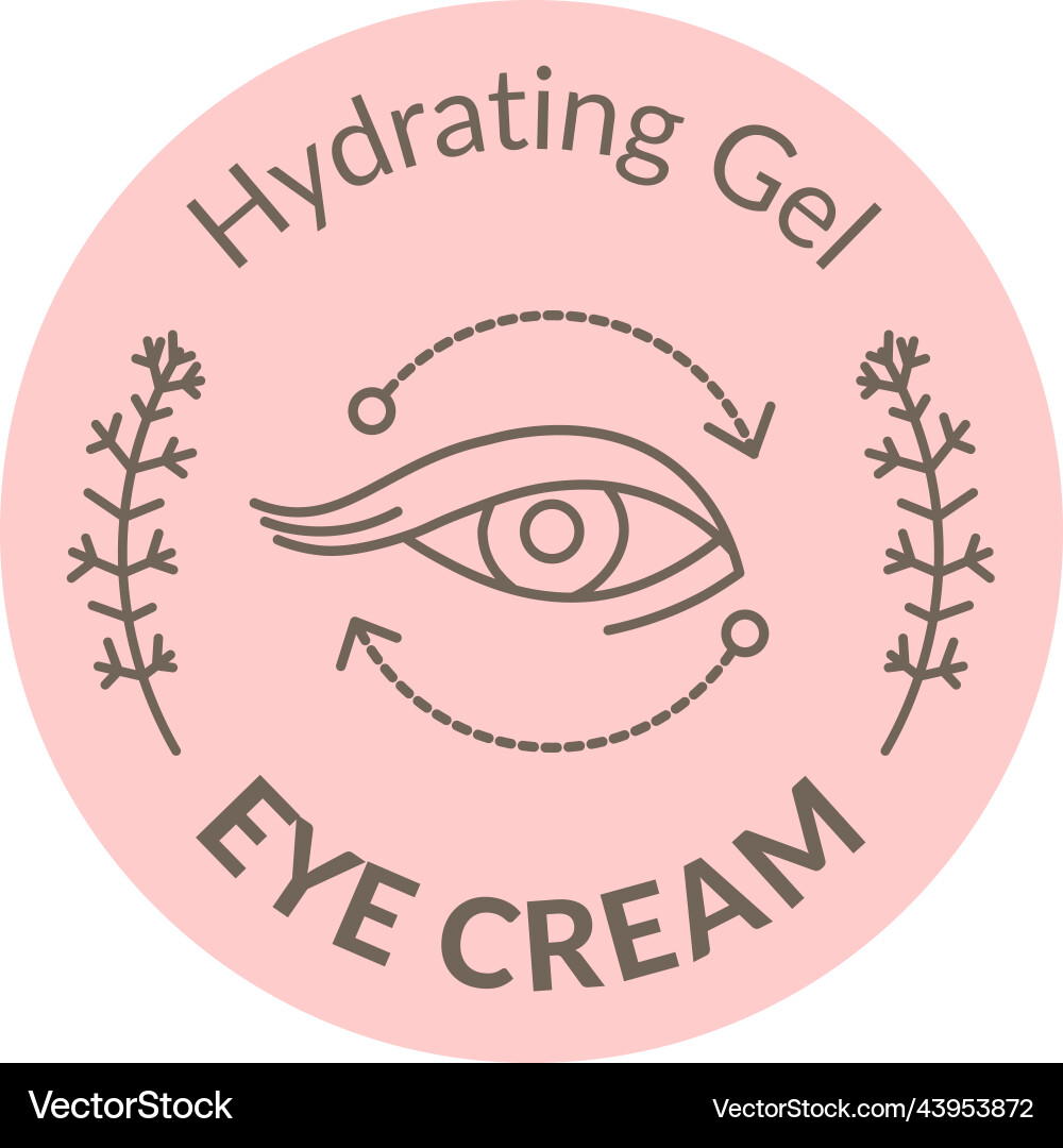 Eye cream hydrating gel label cosmetic product Eye cream hydrating gel label cosmetic product vector image