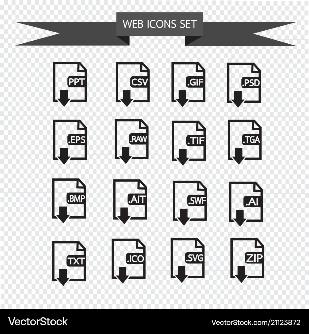 Files format icon set Files format icon set vector image