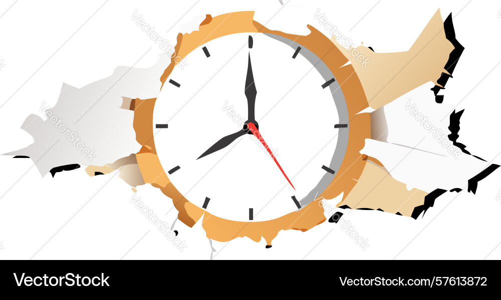 Fragmented clock icon for disrupted time concepts vector image