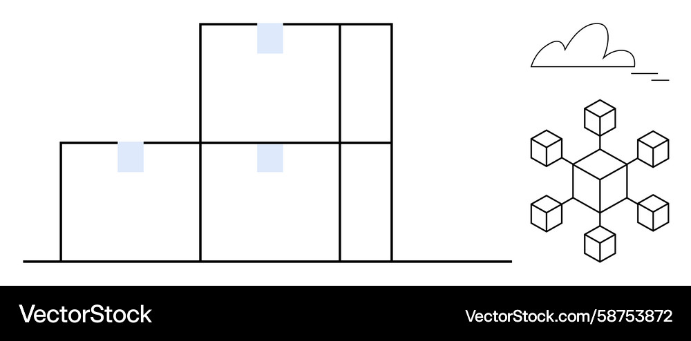 Geometric Network Structure Vector Image