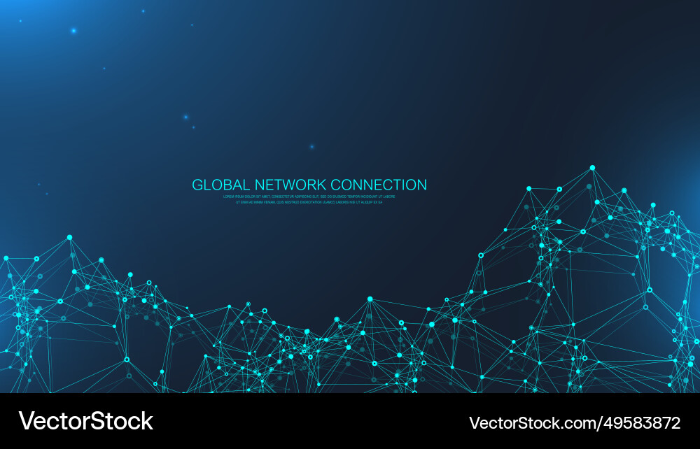 Global network connection banner design template Global network connection banner design template vector image