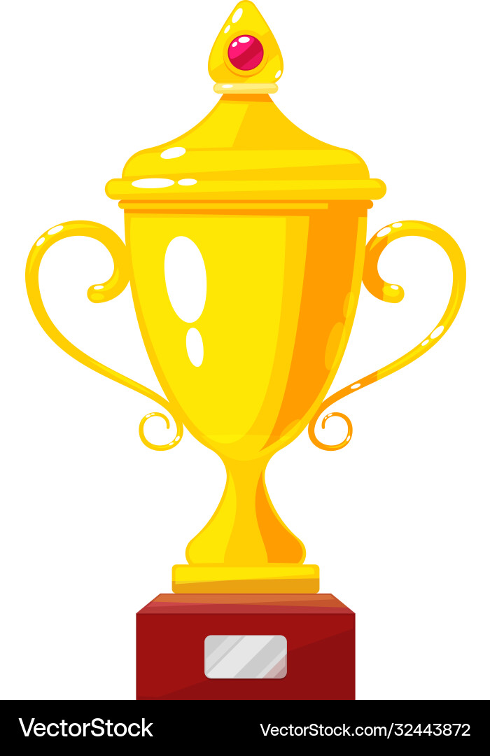 Gold cup award golden trophy winner symbol Gold cup award golden trophy winner symbol vector image
