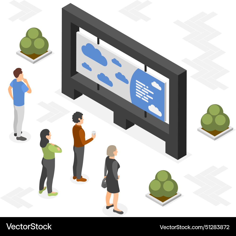Isometric street ad billboard outdoor urban Isometric street ad billboard outdoor urban vektorbild