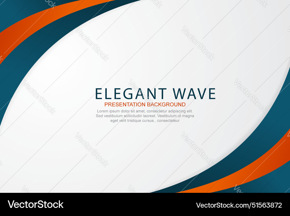 Presentation background with elegant wave design vector image