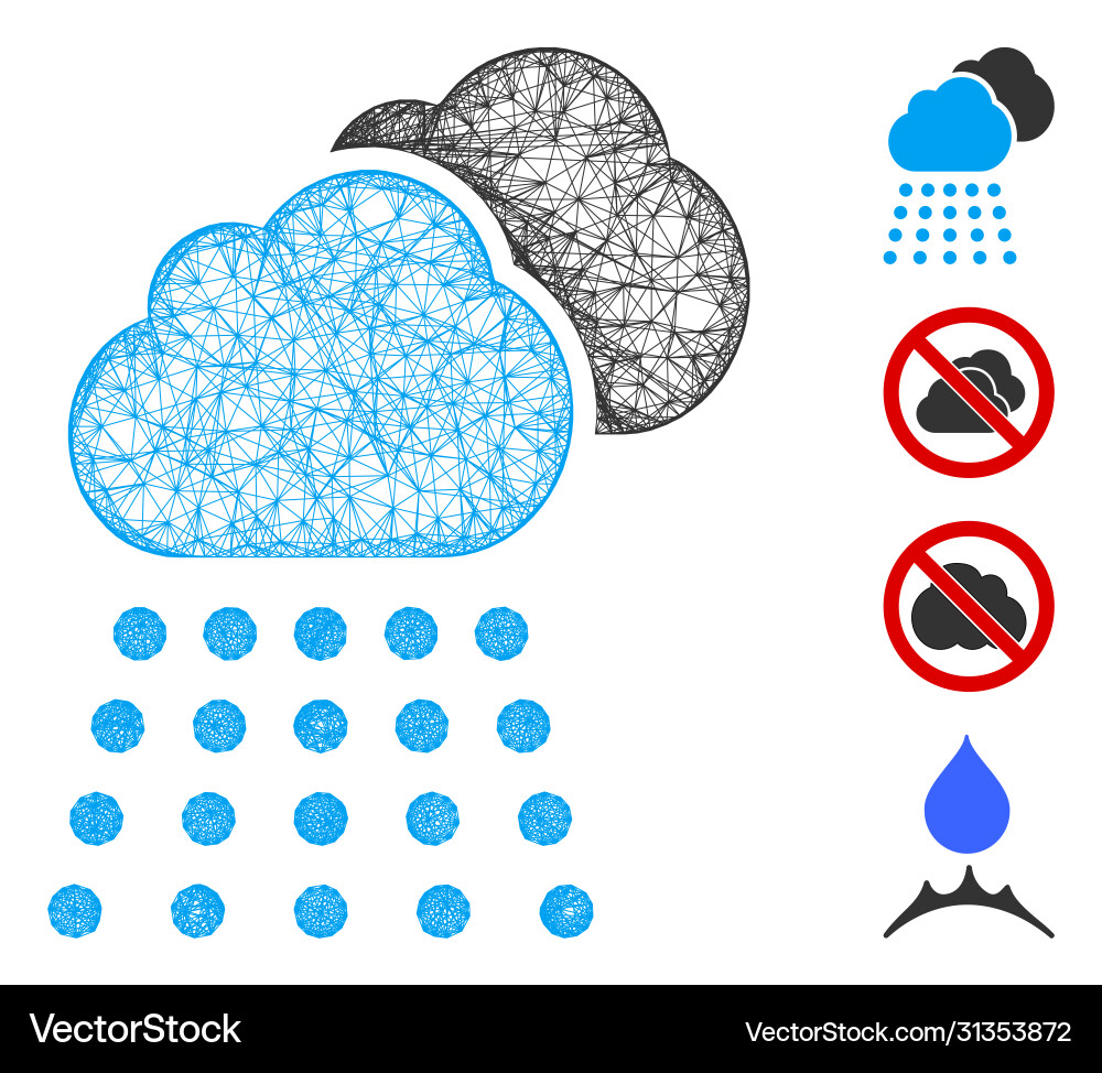 Rain clouds web mesh Rain clouds web mesh vector image