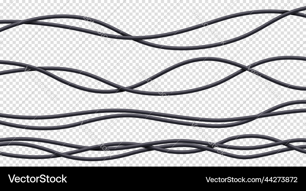 Realistic cables set flexible electrical wires Vector Image