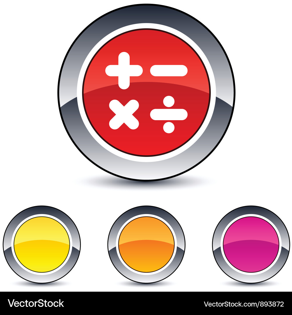 Round Button - Math & Calculation Icons vector image