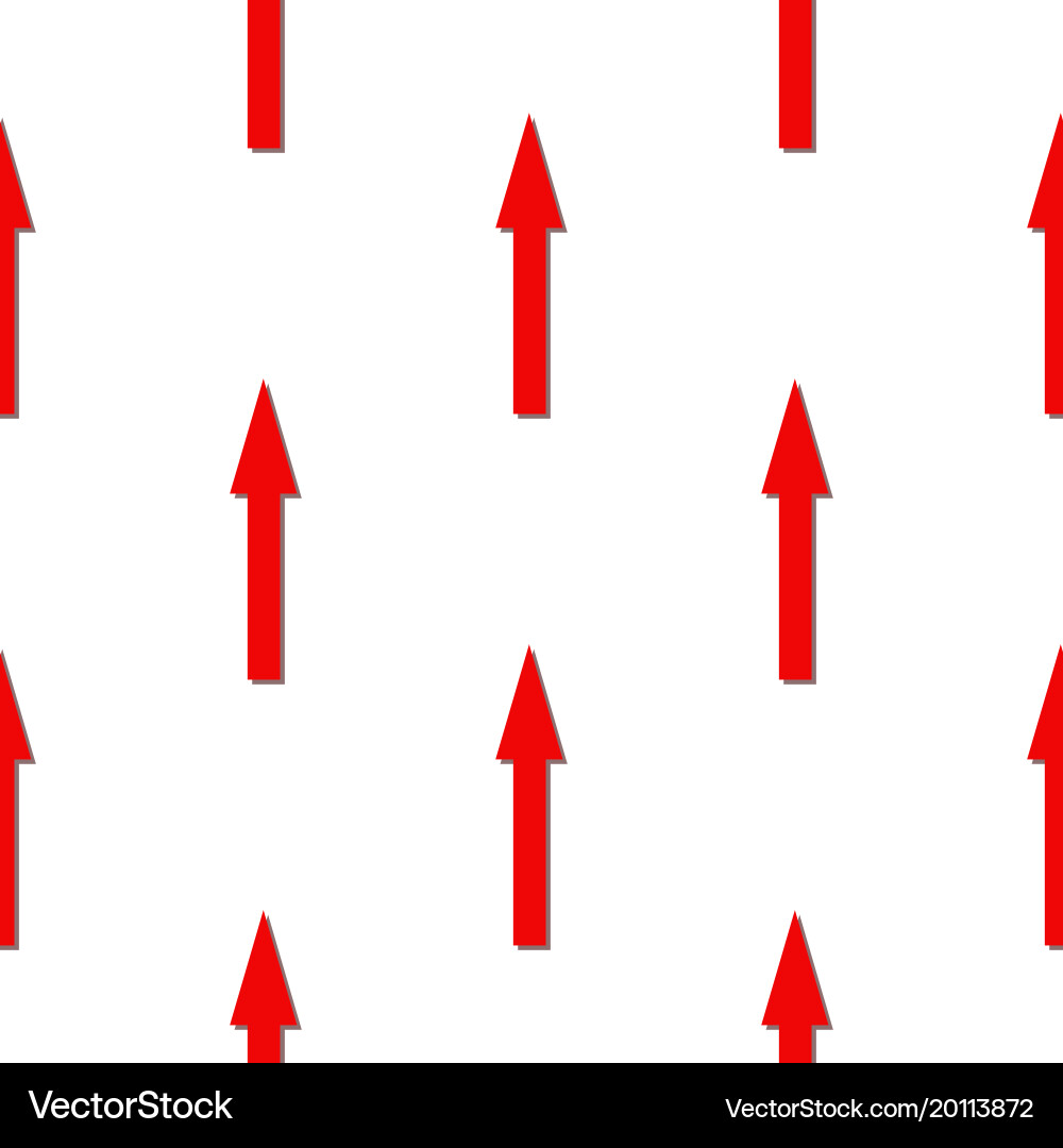 Seamless pattern red arrow on white background vector image