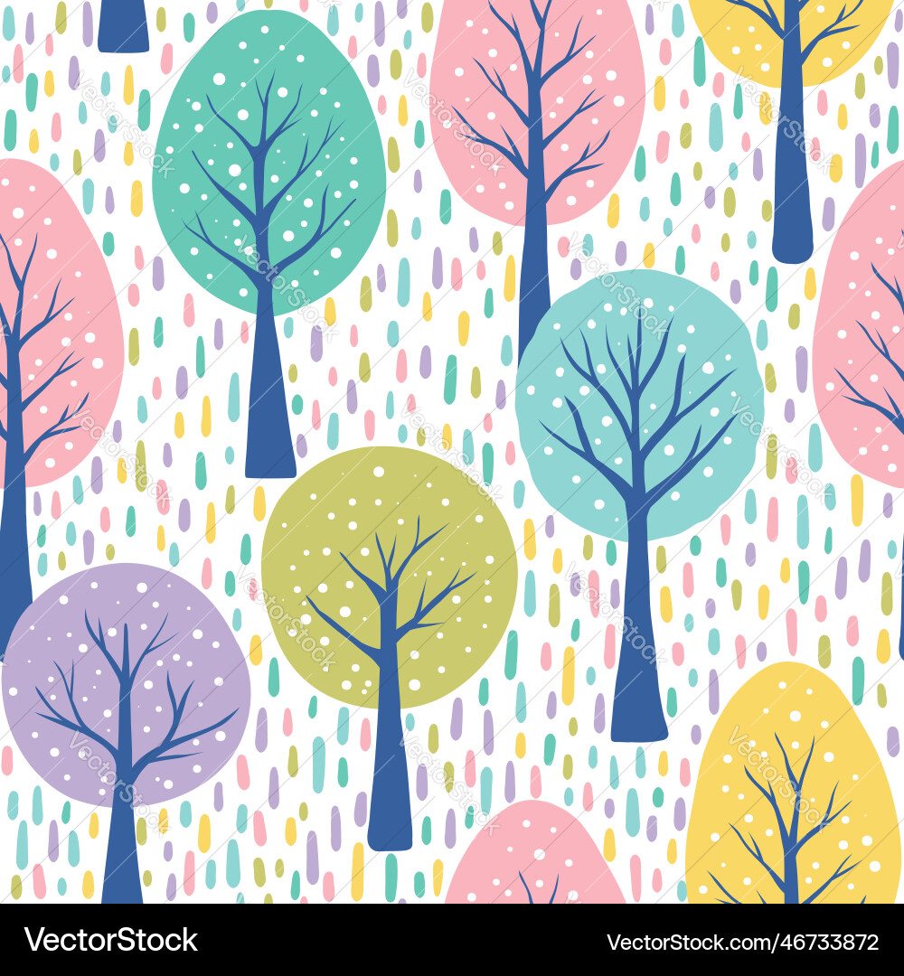 Seamless pattern with colorful trees Seamless pattern with colorful trees vector image