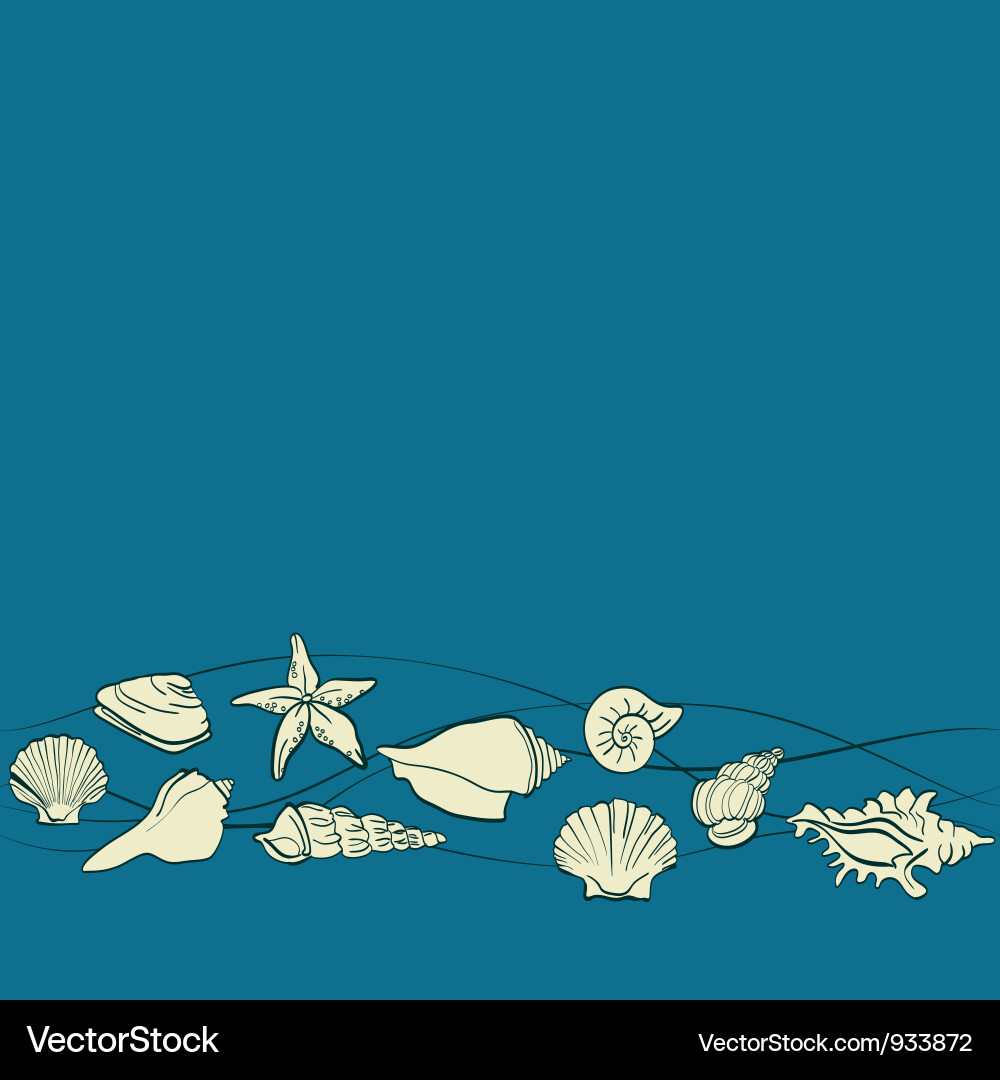 Seashell Pattern - Marine Texture vector image