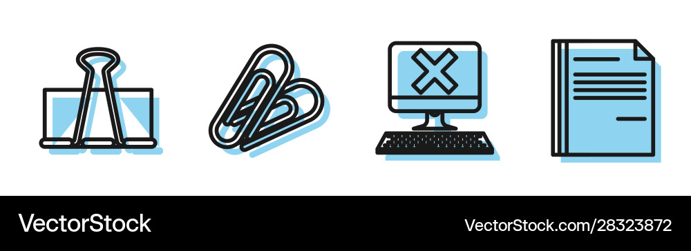 Set line computer with keyboard and x mark binder Set line computer with keyboard and x mark binder Vector Image