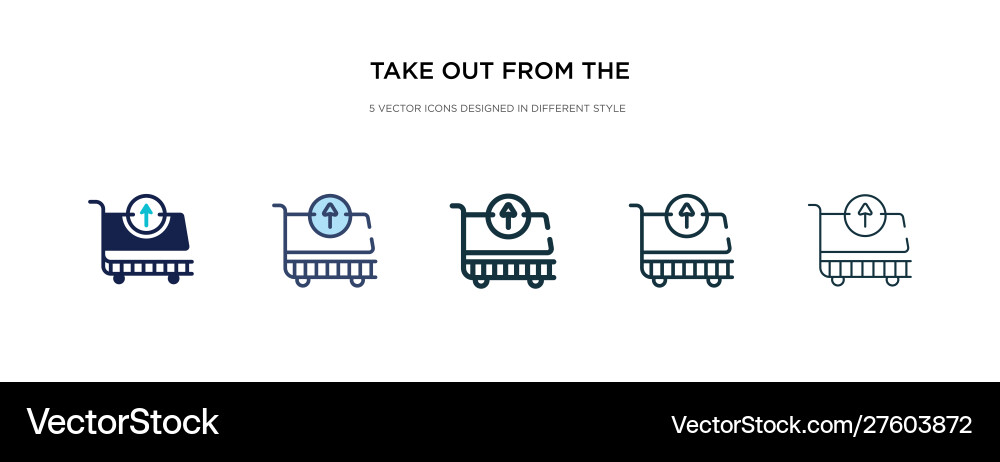 Take out from cart icon in different style Take out from cart icon in different style vector image