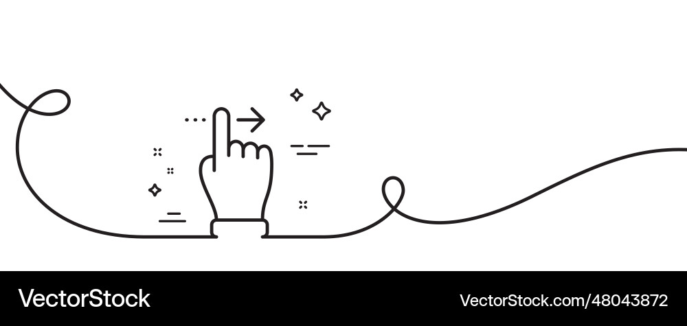 Touchscreen gesture line icon slide right arrow Touchscreen gesture line icon slide right arrow vector image