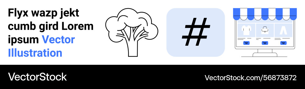 Tree sign metadata tag mark and e-commerce Vector Image