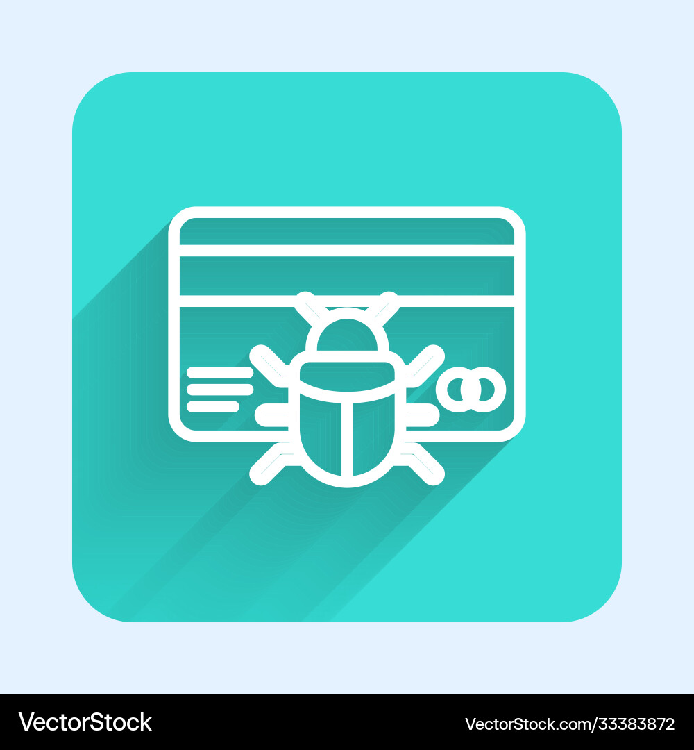 White line system bug in credit card icon isolated Vector Image