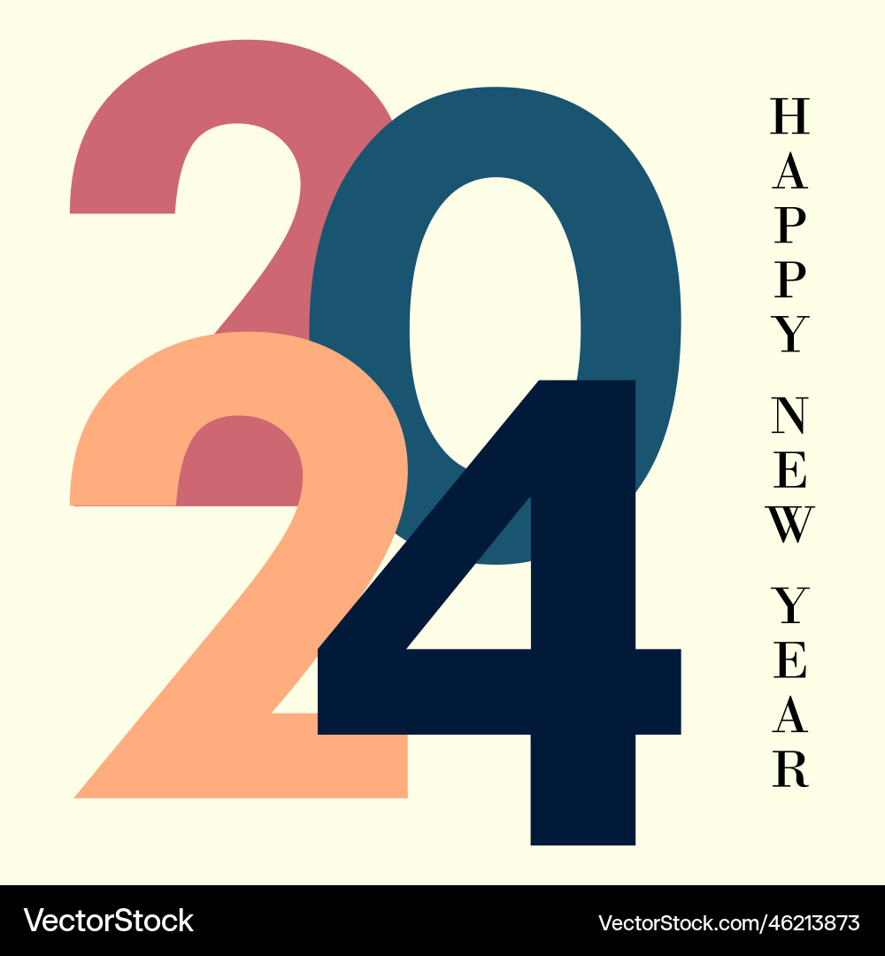2024 happy new year logo call for calendar big 2024 happy new year logo call for calendar big vector image