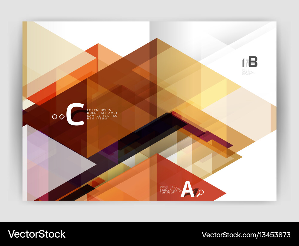 Abstract background with color triangles annual vector image