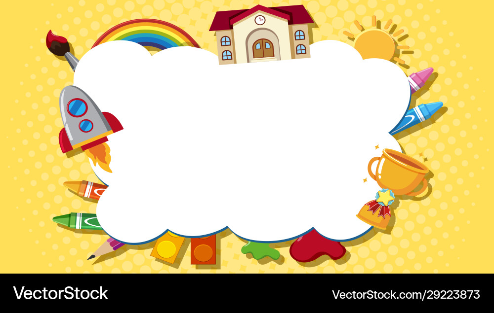 Border template with school items Border template with school items vector image