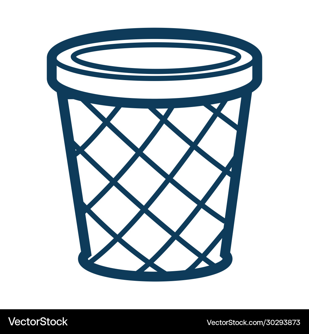 Dustbin or circle container for garbage silhouette Dustbin or circle container for garbage silhouette vector image