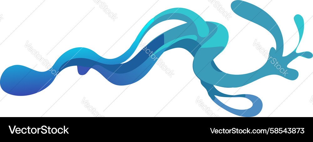 Dynamic Fluid Flow Splash Vector Image
