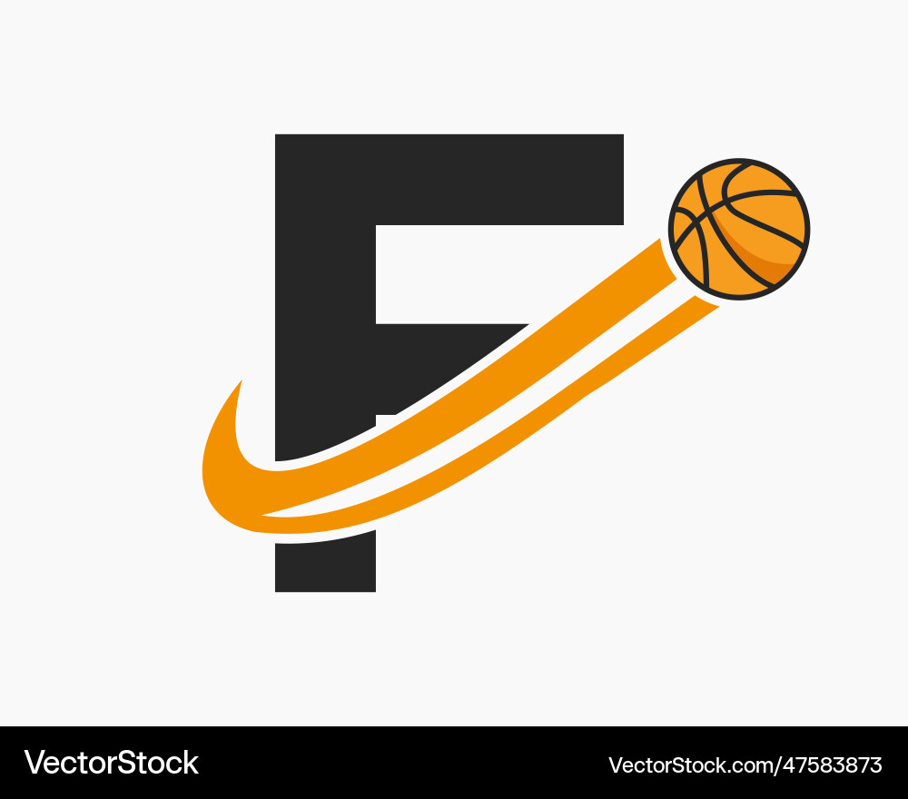 Erster Buchstabe f Basketball Logo Konzept Erster Buchstabe f Basketball Logo Konzept vektorbild