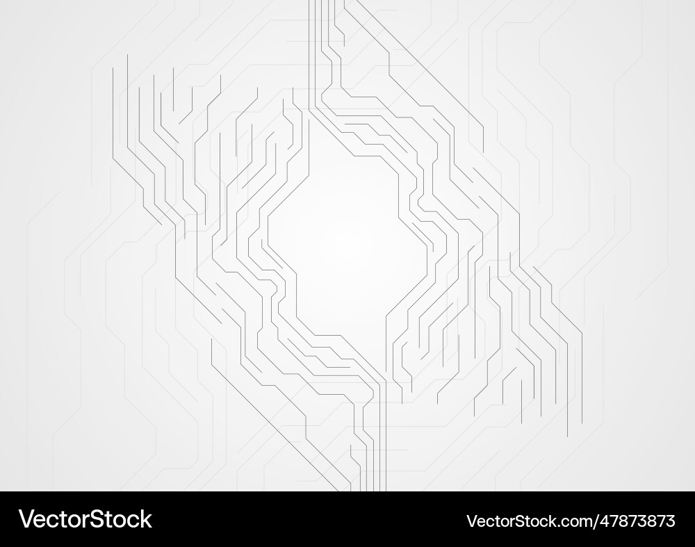 Grey technology abstract background with circuit Vector Image