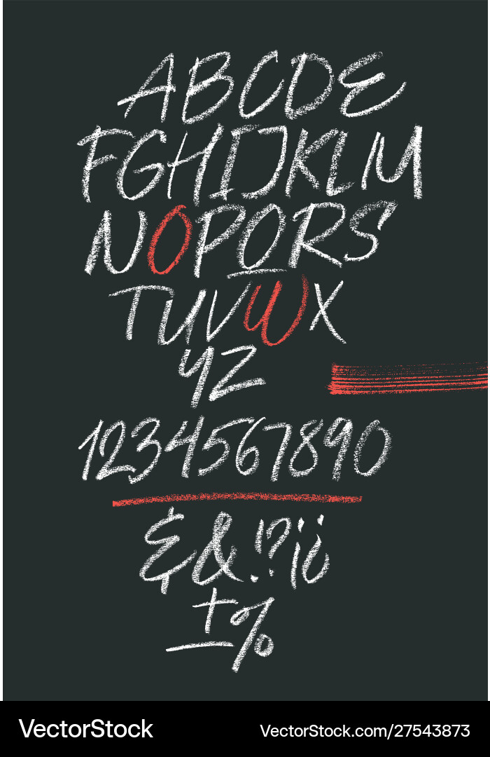 Handwritten font script latin calligraphic set Vector Image