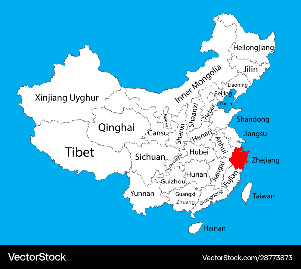 Hangzhou province map china Hangzhou province map china vector image