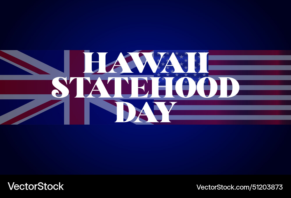 Hawaii statehood day stylish text with usa flag vector image