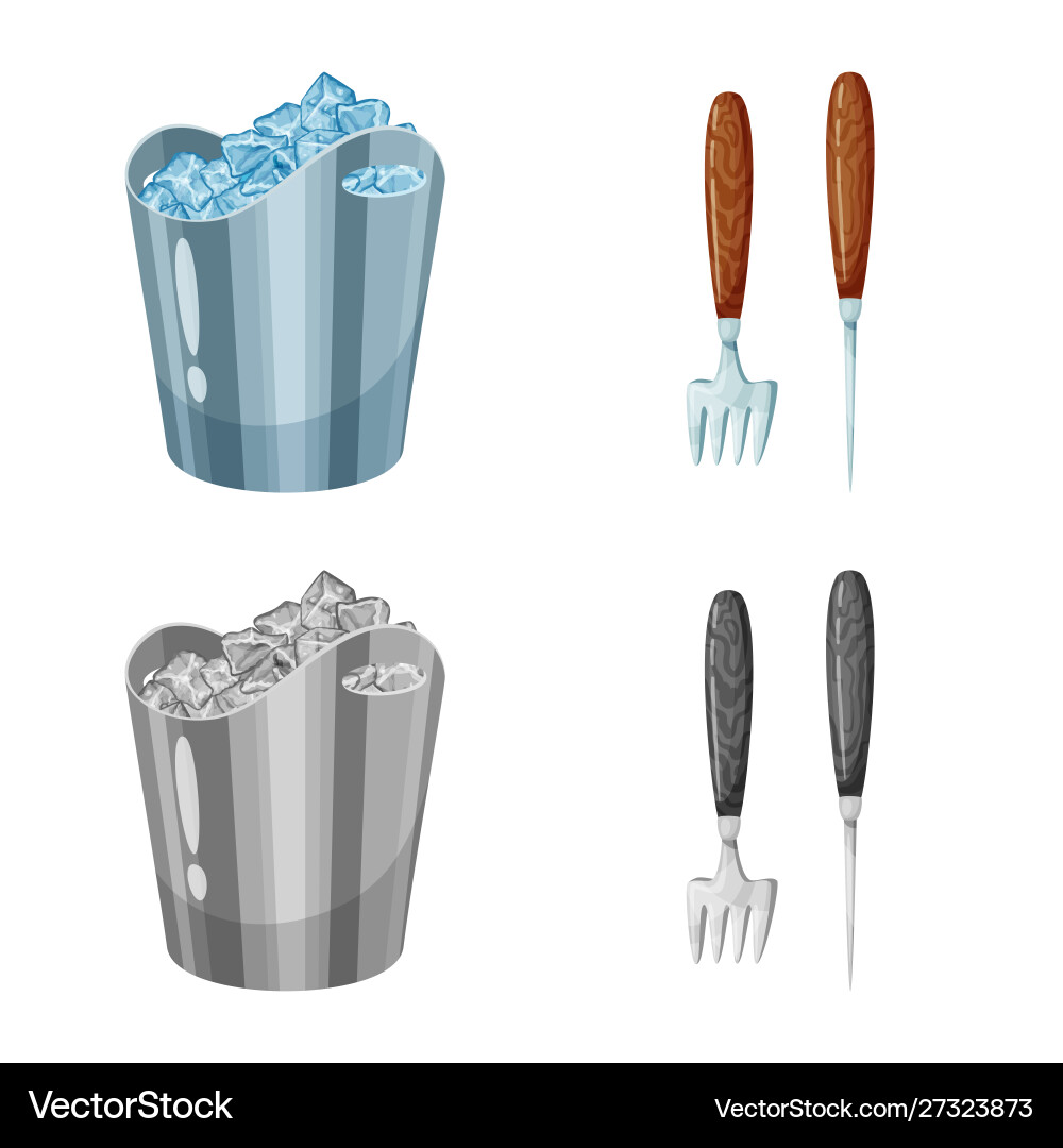 Isolated object texture and frozen logo set Vector Image