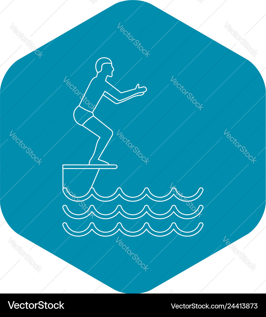 Jumping in a pool icon simple style Jumping in a pool icon simple style Vector Image