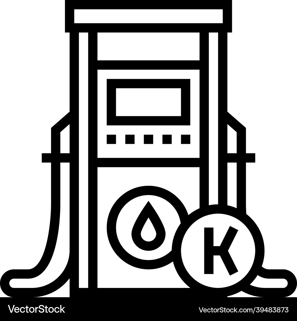Kerosene gas station line icon Kerosene gas station line icon vector image