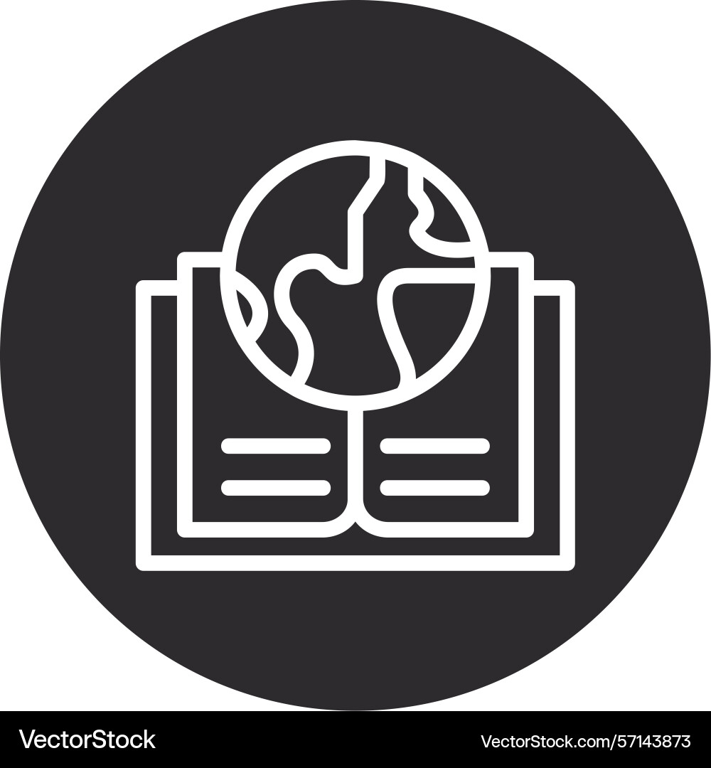 Learning environment inverted circle black Vector Image
