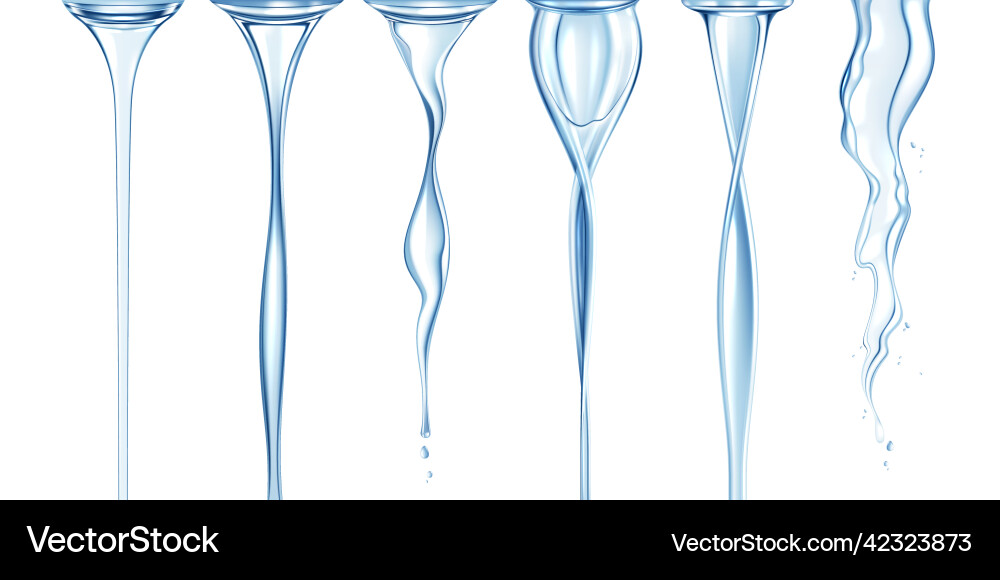 Liquid Flow & Streams Set Vector Image
